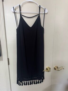 Gianni Bini Black Mini Tassel Dress